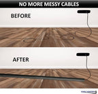 Kable Kontrol Floor Cord Cover kit - 6 Feet Long Gray Plastic Cable Protector, Hides Cords and Conceals Wires, for Extension Cord Cable Management, Channel Size 0.75” W x 0.43” H