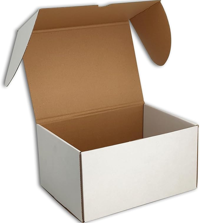 10x7x5 inches Small Shipping Boxes Set of 20 - White Mailer Corrugated Cardboard Boxes for Shipping Packaging Mailing Products