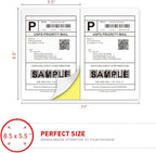 [500 Sheets; 1000 Labels] Half Sheet Self Adhesive Shipping Labels for Laser & Inkjet Printers, 8.5" X 5.5" Shipping Labels for Laser & Inkjet Printers