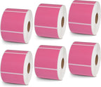 BETCKEY - 2.25" x 2" UPC Barcode & Address Labels Compatible with Zebra & Rollo Label Printer,Premium Adhesive & Perforated[Pink, 6 Rolls, 4200 Labels]