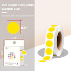 PARLAIM 1/2 Inch Round Adhesive Color-Code Dot Stickers,500 Stickers Inventory Dots Label in Dispenser Box,Yellow Circle Coding Labels for Office Home (Yellow)