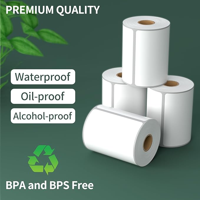 [5000Labels] 4"x6" Shipping Label 20 Rolls, 4-x-6-inch Thermal Label Paper, Compatible with Zebra 2844 Brother Rollo Direct Thermal Printer