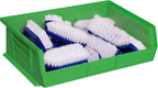 Akro-Mils 30255 AkroBins Plastic Storage Bins, Space-Saving Stackable Bins for Garage, Pantry, Craft Organization, 11-" x 16-" x 5-", Green, 6-Pack