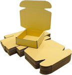 15 Pcs 4.7 x 4.7 x 1.6 Inches Mini Size Corrugated Cardboard Gift Boxes Recyclable Shipping Boxes for Packing Jewelry Ornament Gift Craft Packaging Supplier (Butter Yellow, 4.7 x 4.7 x 1.6")