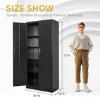 Metal Storage Cabinet, 72 Inch Tall Metal Storage Cabinet with Doors and Shelves, Pantry Cabinets for Kitchen Storage, Garage Cabinet for Living, Dining Room, Assemble Required.