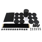 Stanchion Posts Crowd Control Barriers, 201 Stainless Steel 12 Posts 8 Ropes, 4-Way Connection Anti-Slip Fillable Base Easy Install
