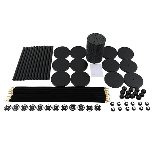 Stanchion Posts Crowd Control Barriers, 201 Stainless Steel 12 Posts 8 Ropes, 4-Way Connection Anti-Slip Fillable Base Easy Install