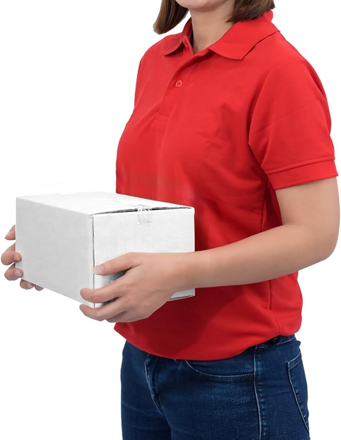 Hoikwo 7x7x4 (external dimensions) Small Shipping Boxes Set of 25, White Corrugated Cardboard Box for Small Business for Packaging Mailing