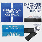 ComfiLife Ice Packs for Injuries (3 Piece Set) – Reusable Hot and Cold Pack with Wrap – Soft Gel Ice Packs for Back, Shoulder, Hip, Knee, Elbow, Joint Pain Relief – Heat & Cold Therapy (Medium)