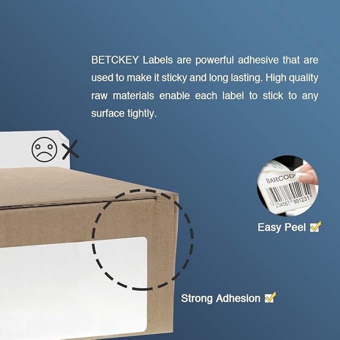 BETCKEY - Compatible Address Labels Replacement for Brother DK-1201 (1-1/7" x 3-1/2"), Use with Brother QL Label Printers [20 Rolls/8000 Labels]
