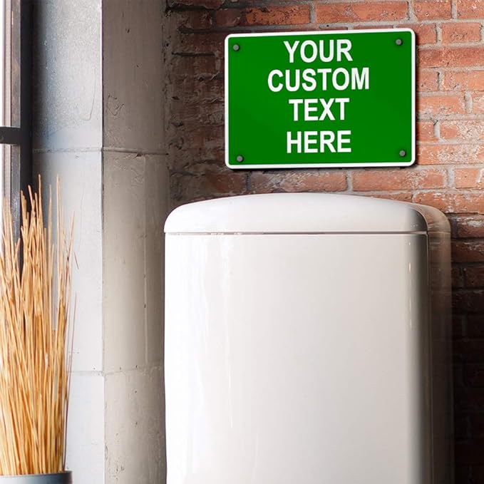 Aluminum Weatherproof Metal Sign Multiple Sizes Custom Personalized Text Here Green White Directions Horizontal Street Signs 10x7Inches