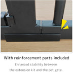 Lumizone Extra Tall Cat Gate Extension Kit 61.02" High Pressure Mounted 16.73" Extra Wide 1.37" Gap No Drilling Tall Pet Gate for Dogs (Black, 16.73" W)