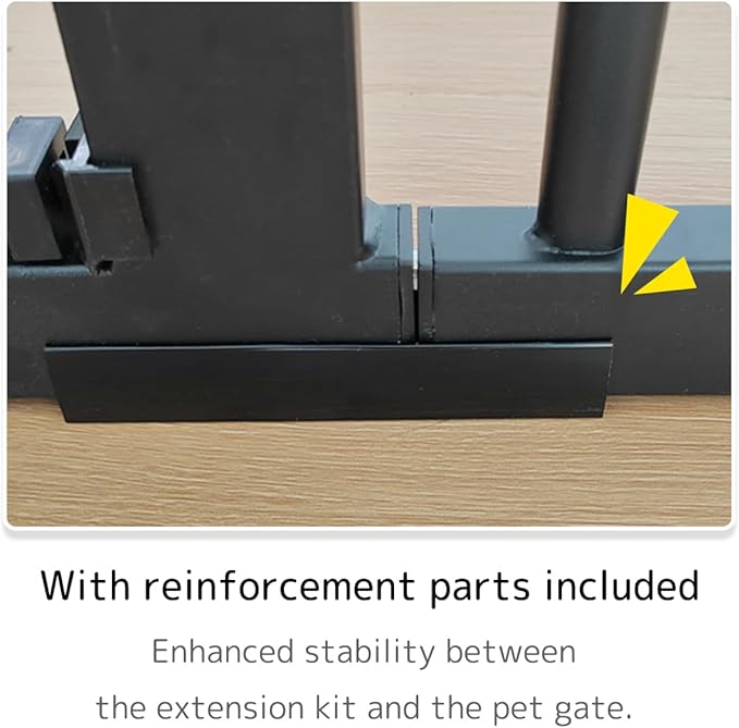 Lumizone Extra Tall Cat Gate Extension Kit 61.02" High Pressure Mounted 4.13" Extra Wide 1.37" Gap No Drilling Tall Pet Gate for Dogs (Black, 4.13" W)