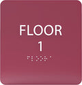 6" X6" Floor 1 Sign - ADA Compliant Tactile Graphics Grade 2 Braille Text Acrylic Wall Signs - Directional Assistance, Floor Number Safety Sign for Office, school Hospital, Apartment