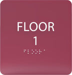 6" X6" Floor 1 Sign - ADA Compliant Tactile Graphics Grade 2 Braille Text Acrylic Wall Signs - Directional Assistance, Floor Number Safety Sign for Office, school Hospital, Apartment