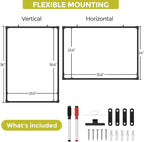 MaxGear Magnetic Dry Erase White Board, 36 X 24 Inches Double Sided Whiteboard, Black Aluminum Frame White Board for Wall, Hanging Planner Board with 2 Dry Erase Markers for School Office Home