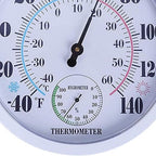 Indoor Outdoor Thermometer Hygrometer, Lirches Outdoor Thermometer Large Numbers, Decorative Outdoor Thermometers for Patio, No Battery Needed Wall Thermometer Round 10" in Diameter