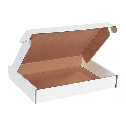 BOX USA 13" Deluxe Shipping Boxes 13"L x 10"W x 2"H , 50-Pack - White Box Mailers for Packaging, Storage, Gifts or Bulk Business Orders