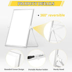 Dry Erase Magnetic White Board, 16" x 12" Double-Sided Desktop Whiteboard with Stand, Portable Small Whiteboard Set for Drawing, Office, Home, School