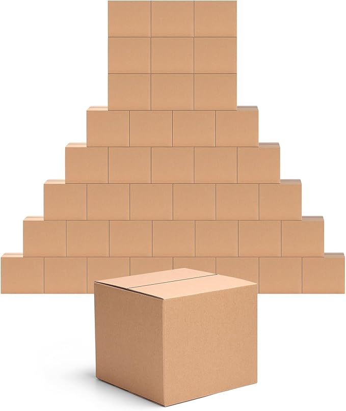 EdenseeLake 40 Pack 7x7x6 inches Shipping Boxes Small Cardboard Boxes for Packing, Moving, Mailing, Brown