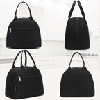 FlowFly Insulated Lunch Cooler Bag - Tote Bag Organizer for Women/Men, Black