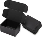 Mcfleet 6x4x3 Small Black Shipping Boxes - 24 Pack Corrugated Cardboard Mailing Box Packaging for Small Business - Tab Locking Literature Mailer Flat Empty Gift Packing Supplies