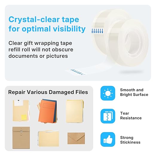 OWLKELA 30 Rolls Transparent Tape Refills, Clear Tape, All-Purpose Transparent Glossy Tape for Office, Home, School