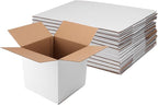 Hoikwo 7x7x7 Shipping Boxes Set of 25, White Corrugated Cardboard Box for Small Business for Packaging Mailing