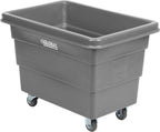 Global Industrial 6 Bushel Plastic Bulk Box Truck, Direct Mount Base, 500 lbs. Capacity, 3" Non-Maring Rubber Casters, Gray, 33-2/5"L x 23" W x 24-1/2"H