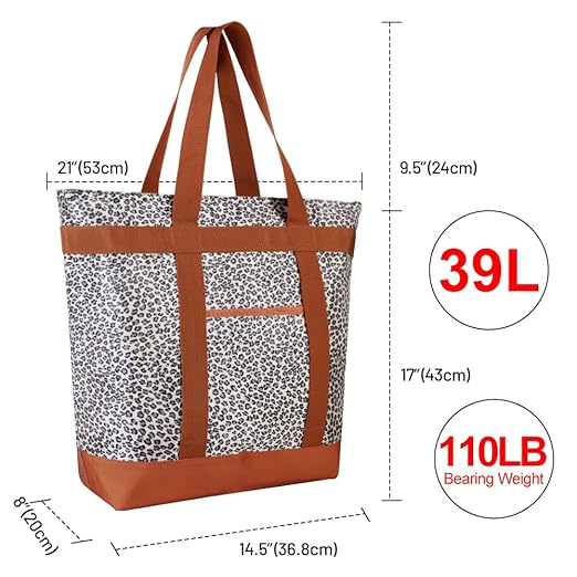 2Pk Insulated Reusable Tote Bag for Grocery Shopping for Women/Men, Pizza/Food Delivery Bag to Keep Food Cold/Hot for Professional Catering, Cooler Bags for Travel/Beach/Picnic, Cow Print
