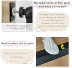 Lumizone Extra Tall Cat Gate 61.02" High Pressure Mounted Extra Wide 26.38"-30.11" (17Sizes) 1.37" Gap No Drilling Auto-Close Tall Pet Gate for Dogs (Black, 26.38"-30.11" W)
