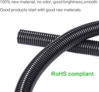 Alex Tech 100ft - 1/2 inch Split Wire Loom Tubing - Black