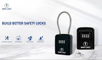 Iron Lock® Key Lock Box Portable with Cable Shackle – Small Waterproof Heavy-Duty Metal Safe with 4-Digit Combination for Spare Keys Outside on Door Knob, Fence, Pipe or Gate (Black, Small)