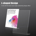 12pack 8.5x11 Acrylic, L Shape Clear Plastic, Menu Holder, Unbreakable Table Sign Holder for Restaurant, Office, School, Store and Home Use