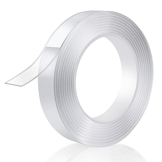 Double Sided Tape Heavy Duty 0.75in×20ft, Nano Tape Double Sided, Removable Traceless Two Sided Adhesive Tape, Clear Mounting Tape Double Sided Tape for Walls, Hanging Picture,Poster,Carpet
