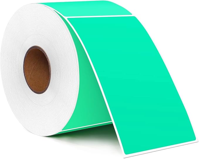 PARLAIM 5" x 3" Rectangle Color Coding Labels,500 per Inventory Labels Color Code Stickers Dispenser Box,Aqua Sticker Labels for Inventory &Family School Storage Bins Label (Aqua)