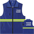 YOWESHOP Lightweight Zip-Up Safety Vest with Pockets for Outdoor Activities,Custom Logo Sleeveless Windbreaker