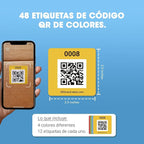 SmartLabels – Etiquetas QR en Español | Paquete de 48 | Etiquetas QR Multicolor | Calcomanías con App para Inventario Fácil, Organización de Bodegas o Etiquetas de Mudanza