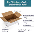 25 Pack Shipping Boxes 10x7x5 Inches, White Corrugated Cardboard Mailing Box for Packing, Mailing, Small Business