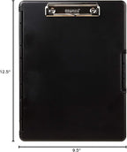 Dexas Slimcase 2 Plastic Clipboard with Storage & Side Opening, Black, Office Supplies Clipboards to Organize, Carry and Store, A4 Holder, Style & Functionality Nursing Clipboards (Pack of 6)