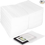 50 Pack 6''x10'' Cushion Foam Pouches, Moving Supplies for Dishes, Packing Foam for Dishes & Cups, Glass Packing Paper and Plate Protectors for Moving Fragile Items (150x250x1MM)