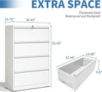 File Cabinets 4 Drawer,Metal Office Storage Filing Cabinet with Lock,White Lateral Filing Cabinet for Home Office,Horizontal Locking File Cabinet for Legal/Letter/A4,Assembly Require,White