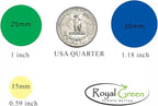Royal Green Colored Label Dot Stickers for Inventory and Labeling - 25mm/1 Inch Round Sticker in Grey (1Roll - 600 Pack)