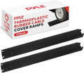 Pyle 80-Inch Rubber Cable Protector Ramp - Channel Heavy Floor Cord Concealer for Extension Cords & Hoses, Driveway Protective Covering Armor, 11,000 lbs Load Capacity, Indoor/Outdoor Use (Pack of 2)