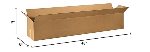 BOX USA Shipping Boxes 48"L x 8"W x 8"H 20-Pack Long Corrugated Boxes for Moving, Shipping, Mailing, Packing, Packaging and Storage