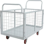1800Lbs Platform Truck Cart with Cage, 4-in-1 Heavy Duty Cart Utility Cart with 4 Wheels for Warehouses and Logistics Centers 38.39 x 23.62 x 20.79 Inch
