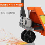 Tory Carrier Manual Pallet Jack Truck, Standard Duty Pallet Trucks 5500 Lbs Capacity 48" Length x 27" Width Fork, Orange