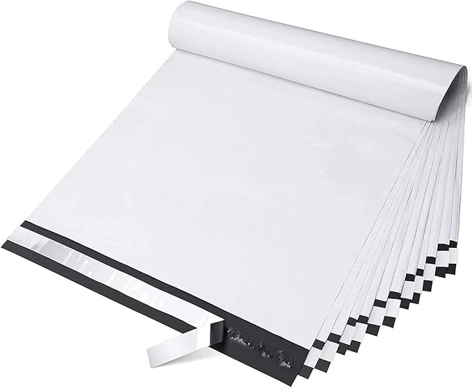 Fuxury Large Poly Mailers 14.5x19'' 200Pc,Heavy Duty Shipping Bags for Clothes, Strong Adhesive Mailing Mailers Poly Bags, Durable Waterproof Shipping Envelopes Bags for Business,White