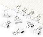 50 Pack Medium White Binder Clips 1 Inch (25 mm), Colored Paper Clamps, Middle Size Paper Clips for Office Home School Business 1"