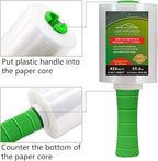 2-Pack Industrial Mini Clear Stretch Wrap Film 80 Gauge 5.1" 1000ft for Pallet Wrap with Plastic Handle,Durable Self-Adhering Packing,Moving,Packaging,Heavy Duty Shrink Film Chuangseed